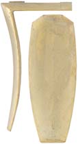 Isaac Haines Buttplate,
small, after John Bivins,
wax cast brass

Overall length 4-3/4", width 1-7/8", comb 2-3/4"